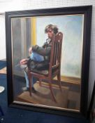 Robert Lenkiewicz (1941-2002) oil on board ‘Study of Reuben Lenkiewicz’, signed twice and