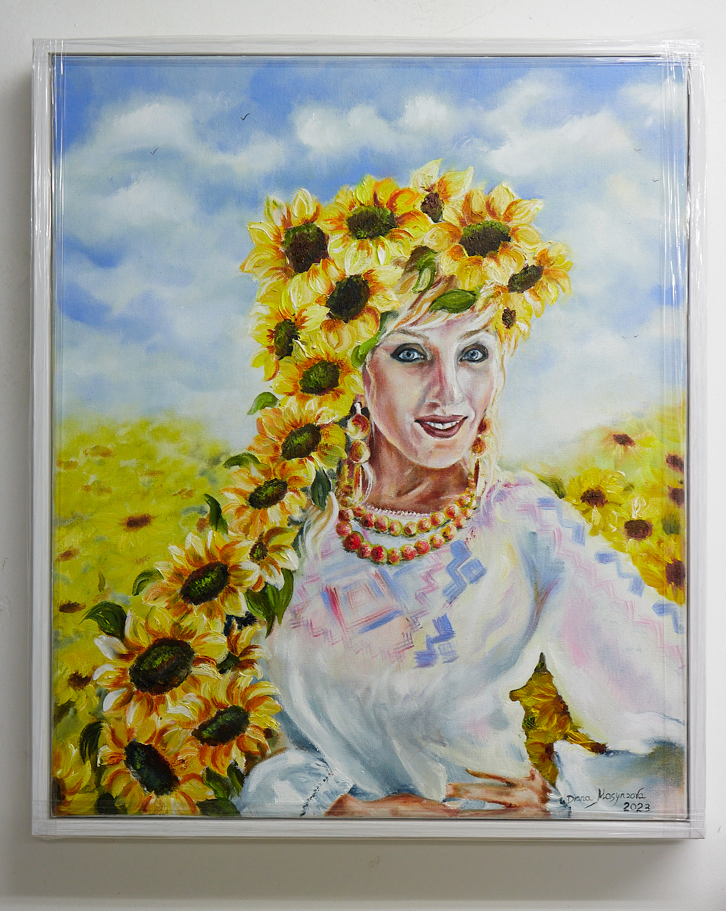Diana Masynzova, Ukraine - Kyiv and Warsaw. Original titled 'Girl with Sunflowers in her hair '.