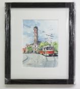 Tatyana Karmazina, Ukraine - Kharkiv / Dnipro. Original small watercolour titled 'Three,