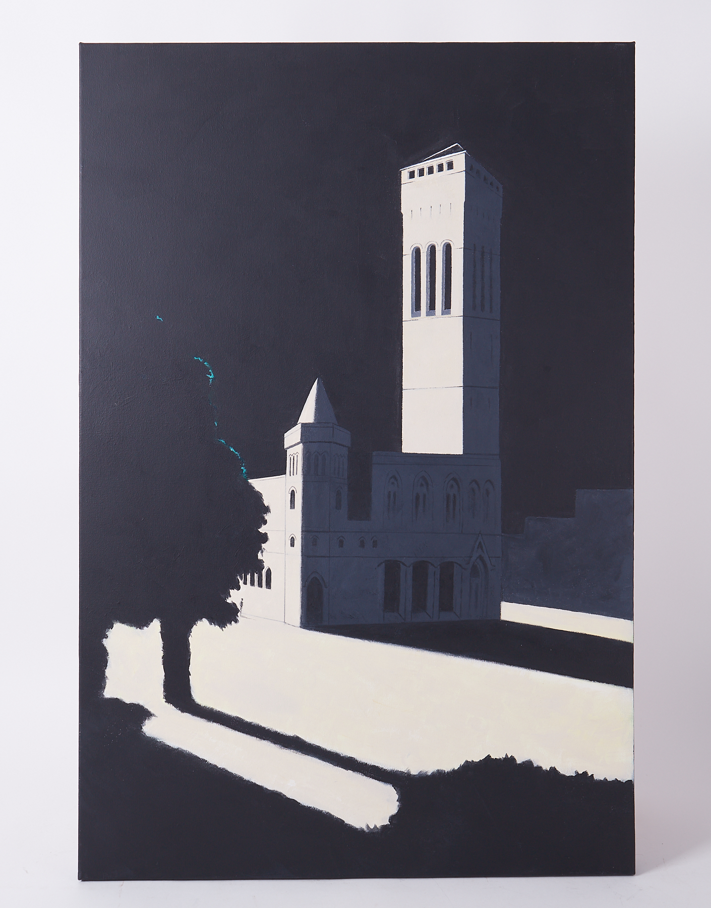 Mike Hanny (Plymouth artist) 'Guildhall, Dawn Light', acrylic on canvas, 91cm x 61cm, unframed. Mike