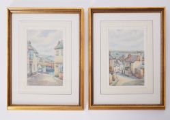 T.H. Victor, two signed watercolours 'Old Ship Inn, Mousehole' and 'Mousehole', 25cm x 16cm,