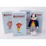 Four boxed Steiff bears comprising Rupert, Bill Badger, Podgy Pig and Rupert Bear (4).