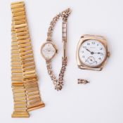 Two vintage watches to include a 9ct yellow gold ladies Everette with spare link, 10.81gm and a