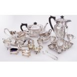 A collection of silver plated ware also a silver hallmarked egg cups and cream jug (14).