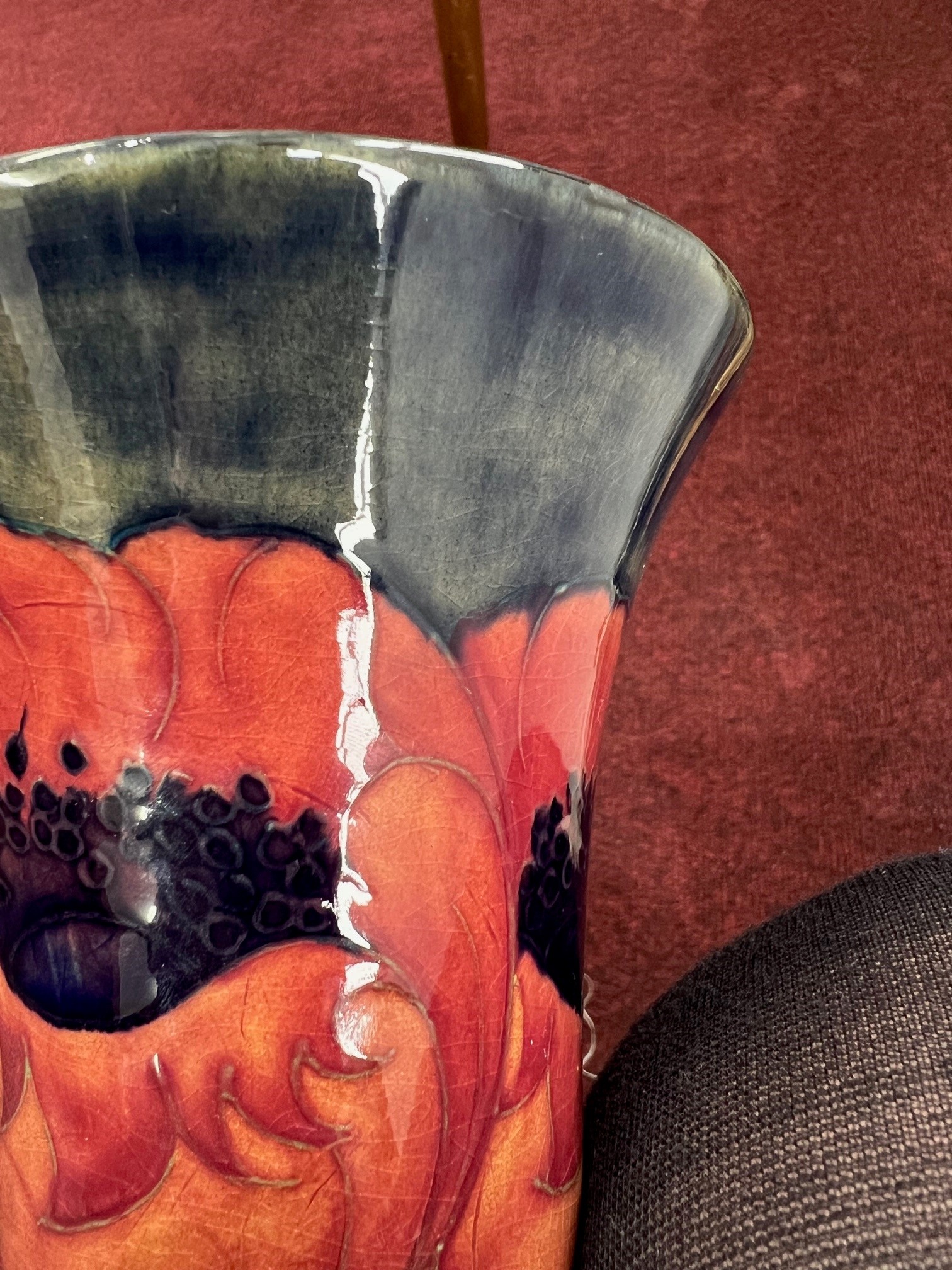 A William Moorcroft large 'Poppy' vase circa 1925, height 21cm. - Image 2 of 4