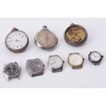 Mixed collection of pocket and wristwatches in worn condition to include West End Watch Company