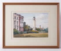 Topline Broadhurst, a signed watercolour 'Hoe?', 23cm x 33cm, framed and glazed.