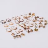 A large quantity of earrings mainly 9ct gold but also some rolled gold, silver, some not hallmarked,