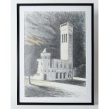 Mike Hanny (Plymouth artist) 'Guild Hall' signed pencil sketch, 70cm x 50cm, framed and glazed. Mike