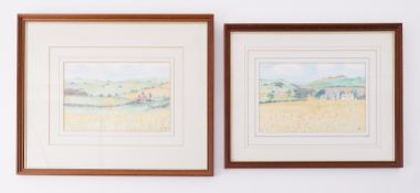 Fran Slade, two original pastel drawings both signed, largest 19cm x 29cm, framed and glazed (2).