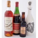 A bottle of 1962 La Torre Blanche Sauternes, 1964 bottle Vosne Romanee, 1935 Jubilee ale and