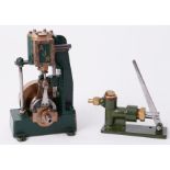 AJR vertical steam engine with hand feed pump, 6" high.