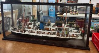 A large scale model of 'The Blue funnel line out of Liverpool, circa 1890', length approx 102cm,