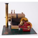 Dowman Models steam engine with boiler, 9" high.