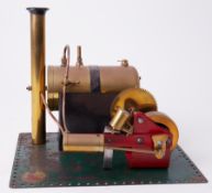 Dowman Models steam engine with boiler, 9" high.