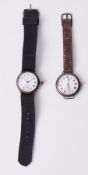 Two watches to include a silver cased Waltham manual wind gent's wristwatch, stamped on inside of