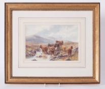 C.J.Passmore (Tom Rowden) (1842-1926) signed watercolour 'Cattle' 18cm x 27cm, framed and glazed.