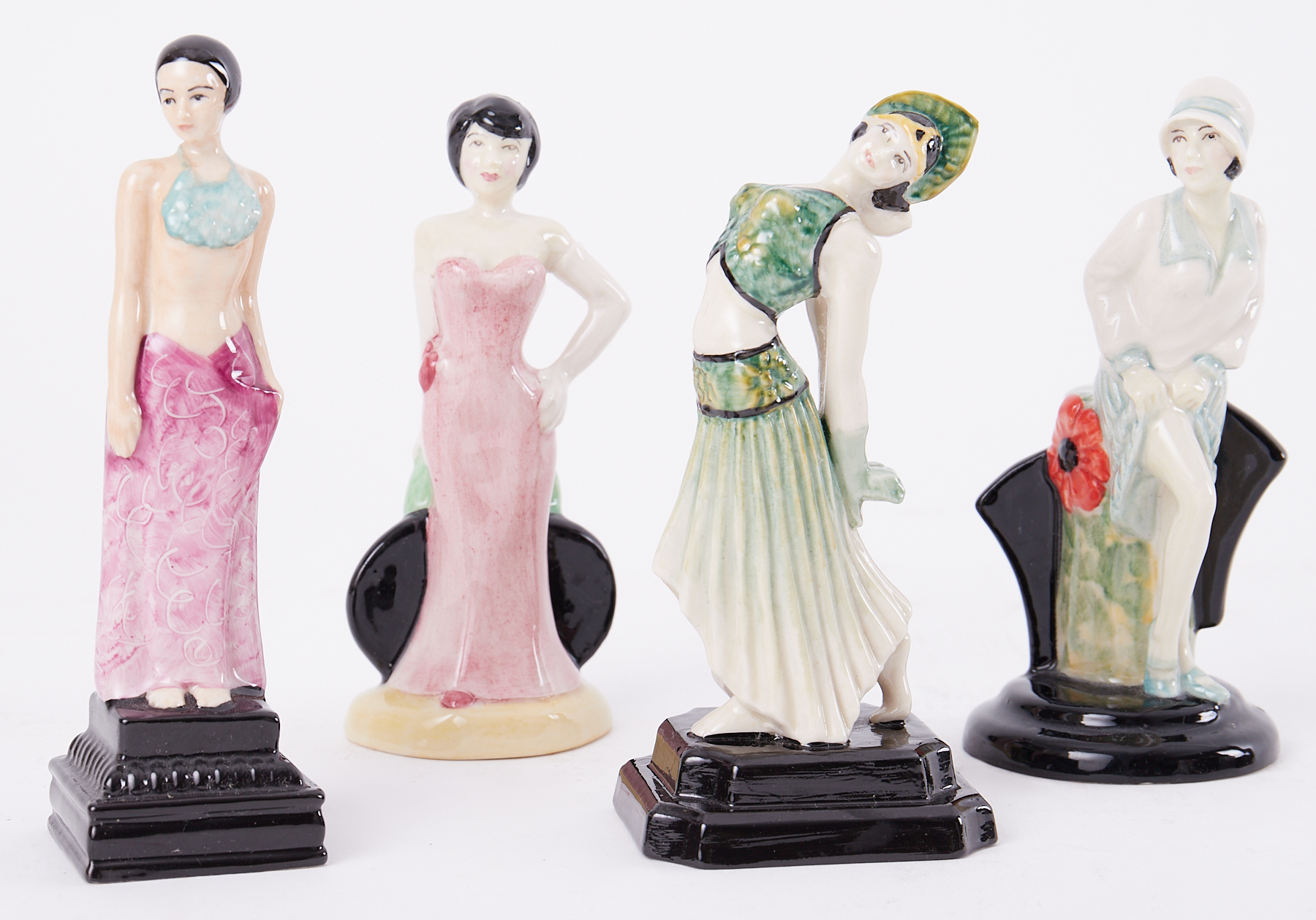 Kevin Francis/Peggy Davies, four small figures including 'Jade and Abigail' guild pieces, boxed (