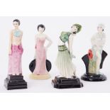 Kevin Francis/Peggy Davies, four small figures including 'Jade and Abigail' guild pieces, boxed (