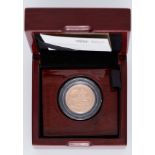 Royal Mint gold proof sovereign 2019, obverse designer Jody Clark, number 2296 from edition of 9500,