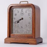 An oak cased mantle clock, John Walker, to HM the King, 1 South Molton Street, London, number
