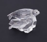 Swarovski Crystal Glass, Annual Edition 1991 'Save Me - The Seals', boxed.