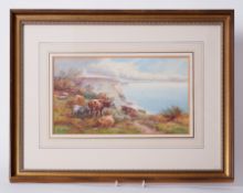 Tom Rowden (1842-1926) a signed watercolour 'On Top Of Salcombe Hill', 21cm x 37cm, framed and