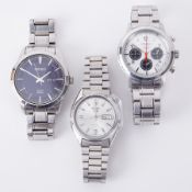 Three Seiko wristwatches to include a Seiko Solar 830551, a Seiko 5 231581 and a Seiko