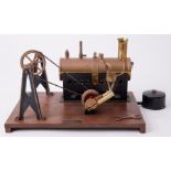 Mersey Models steam engine with boiler, 7" high and 10" long.