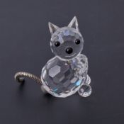 Swarovski Crystal Glass, mini 'Cat', boxed.
