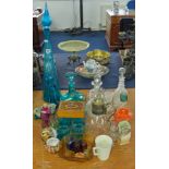 A collection of glassware's including decanters, claret jug etc.