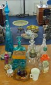 A collection of glassware's including decanters, claret jug etc.