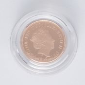 A Royal Mint full gold proof sovereign dated 2022, Platinum Jubilee, Obverse designer Jody Clark,