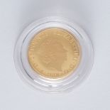 The Britannia 2020 quarter oz gold proof coin, obverse design by Jody Clark, number 260 maximum