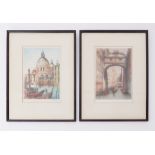 Two original etchings by R.H. Smallridge 'Santa Maria' and 'The Bridge of Sighs, Venice', 29cm x