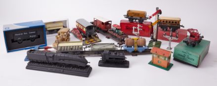 Horny tinplate O gauge No.50 Crane Truck, boxed, Hornby boxed wagon and coach, signal and other
