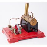 Mamod steam engine with boiler, 9" high, 9" square platform.