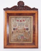 A 19th century sampler 'I love them that Love me and those that seek me early shall find me 1847',