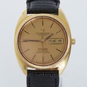 Omega, an 18ct yellow gold Omega Constellation automatic chronometer, 34mm, on black leather