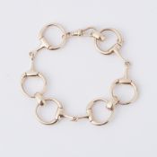 A 9ct yellow gold 'horse bit' bracelet by Equestrian Jewellery Designer Rosemary Hetherington,