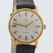 Omega, a gold plated vintage Omega Geneve wristwatch, 34mm diameter, stainless steel backplate,