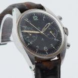 A stainless steel chronometer Military wristwatch, black dial, 36mm, stamped on backplate 0552/924-
