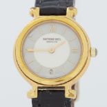 Raymond Weil, a gold plated Raymond Weil wristwatch with date window, stamped on reverse 9936-2,