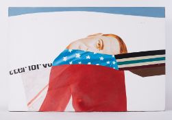 Painting titled ' American Dream' 1973-4, acrylic/board, 107cm x 71cm