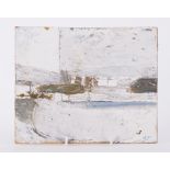 Unframed painting titled ' Exmouth from Dawlish Warren' c.1959, oil on cardboard, 19cm x 23cm
