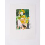 Unframed w/c on paper titled 'Girl in Light & Shade' c.1989, unframed w/c on paper , 25cm x 17cm