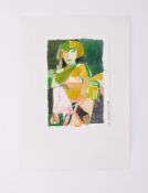 Unframed w/c on paper titled 'Girl in Light & Shade' c.1989, unframed w/c on paper , 25cm x 17cm