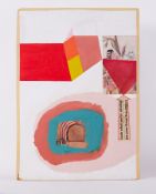 Unframed collage ' Collage w acrylic' 1972, acrylic shapes, magazine cut-outs, 86cm x 61cm