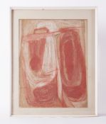 Glazed frame titled ' Landform [2]' conte on paper, 56cm x 45cm