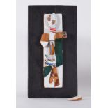 Collage on softboard - 'Untitled Totem/Figure Shapes ' collage on softboard, 45cm x 10cm